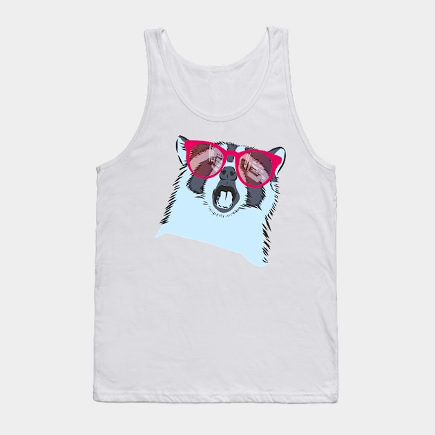 raccoon with rainbow glasses Tank Top by Elala